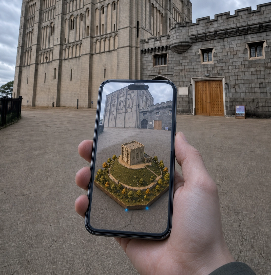 Norwich Castle model in AR
