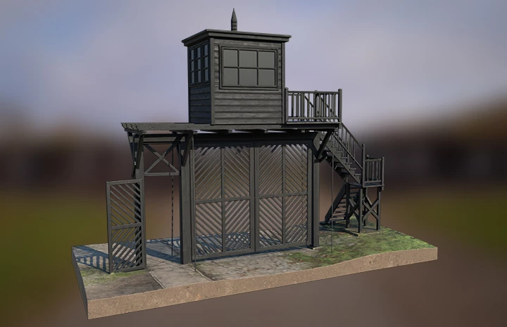 3D model of camp gate