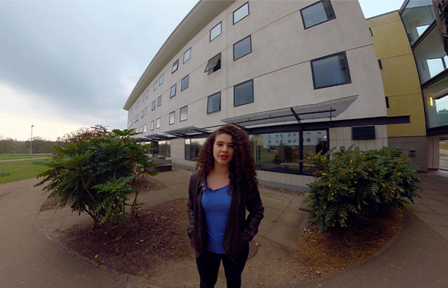 Student outside accommodation